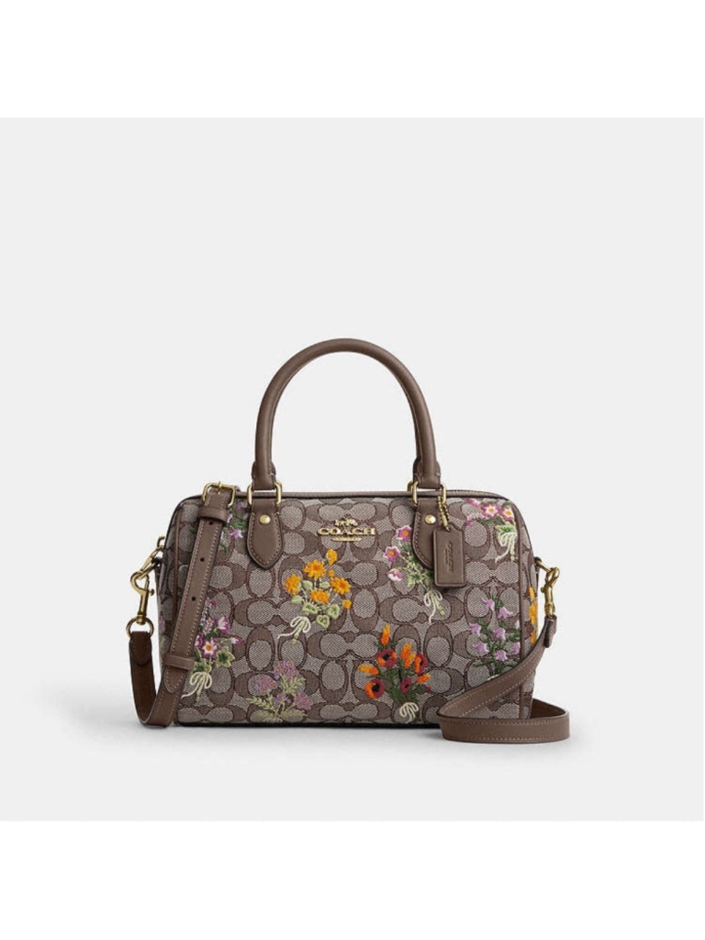 NEW Coach Rowan Crossbody Floral Embroidered Signature Jacquard CDZ01 NWT - Picture 3 of 12